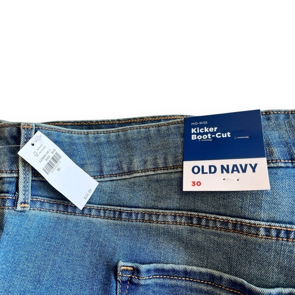 Old Navy Kicker Bootcut Jeans 30 Plus Size New Blue Jeans Boot Cut - Picture 8 of 10